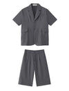 Dark Grey Short Sleeve Top & Shorts Set   