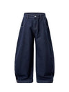 Denim  Washed and Distressed Machete Baggy Jeans