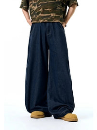 Denim  Washed and Distressed Machete Baggy Jeans 2