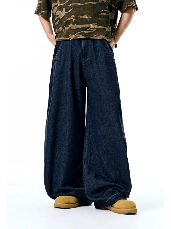 Denim  Washed and Distressed Machete Baggy Jeans 2
