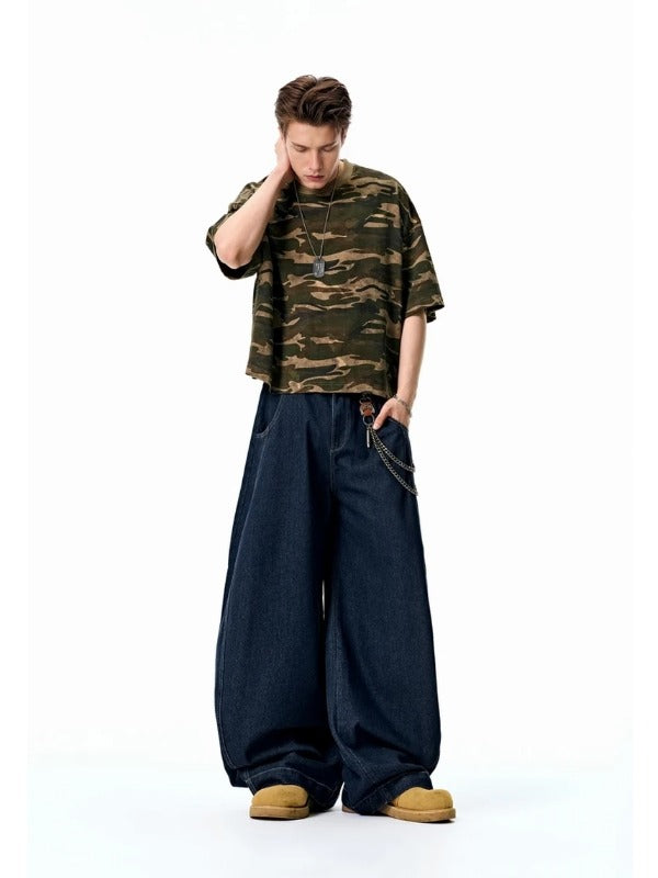 Denim  Washed and Distressed Machete Baggy Jeans 3