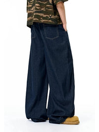 Denim  Washed and Distressed Machete Baggy Jeans 4