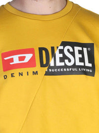 Diesel Split Logo Sweater in Yellow Color 3
