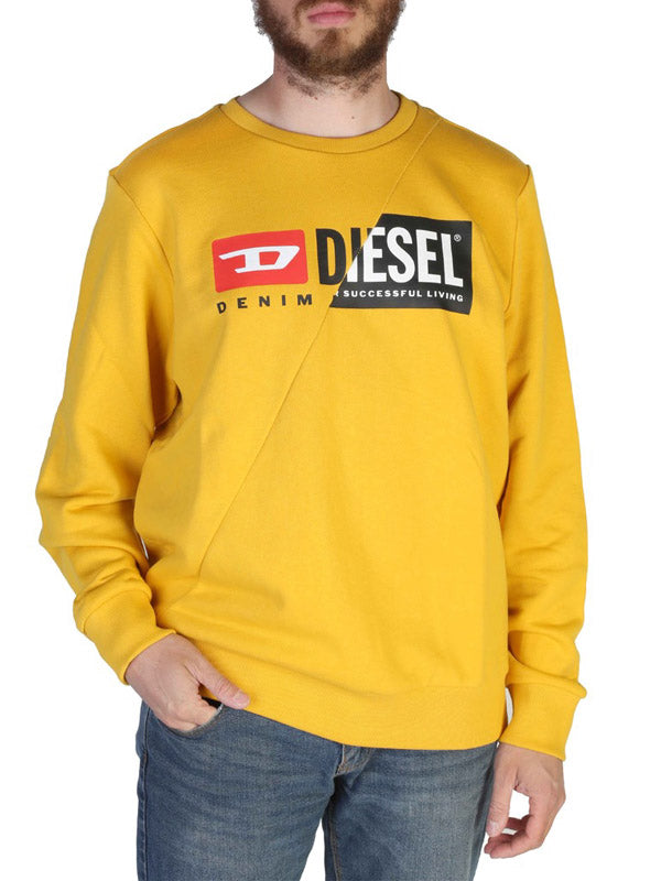 Diesel Split Logo Sweater in Yellow Color