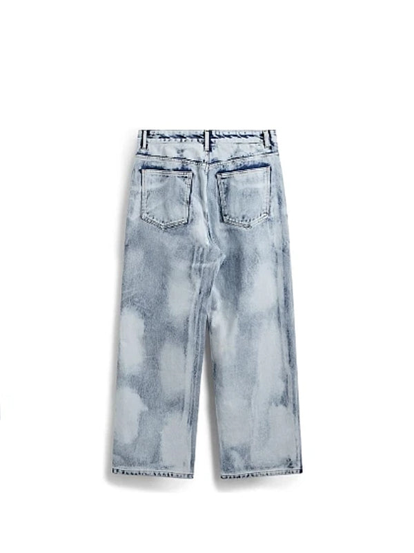 Distressed Dyed Gradient Washed Wide Leg Jeans 2