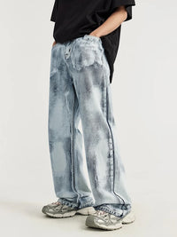 Distressed Dyed Gradient Washed Wide Leg Jeans 5