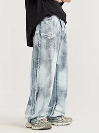 Distressed Dyed Gradient Washed Wide Leg Jeans 6