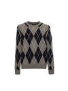 Dockers Argyle Gloria Grey Regular Fit Crewneck Sweater