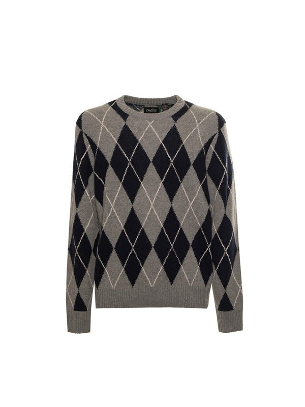 Dockers Argyle Gloria Grey Regular Fit Crewneck Sweater