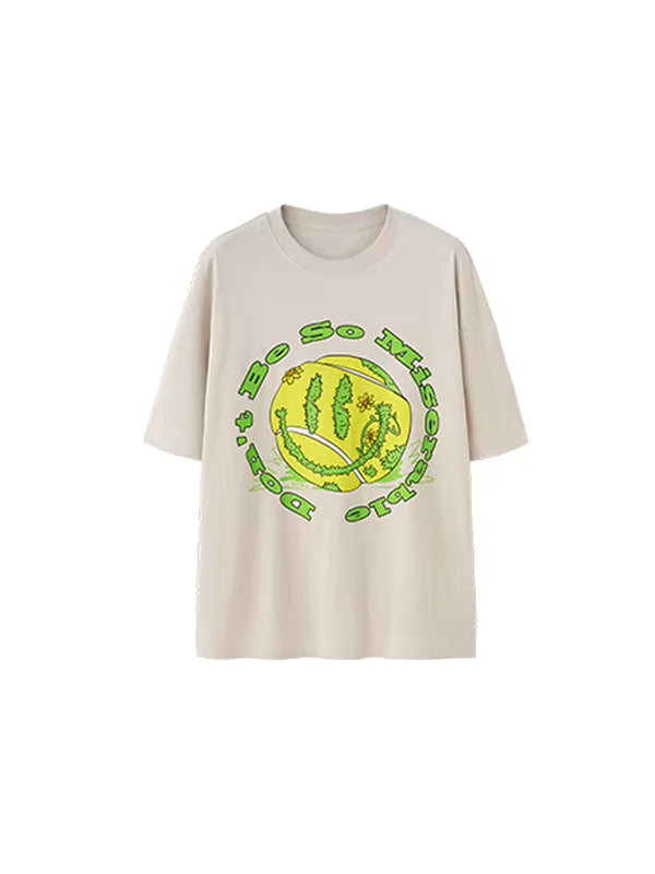 "Don't Be So Misereable" T-Shirt in Beige Color