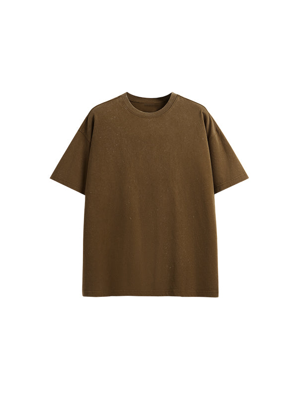 Drop Shoulder Oversized T-Shirt in Brown Color