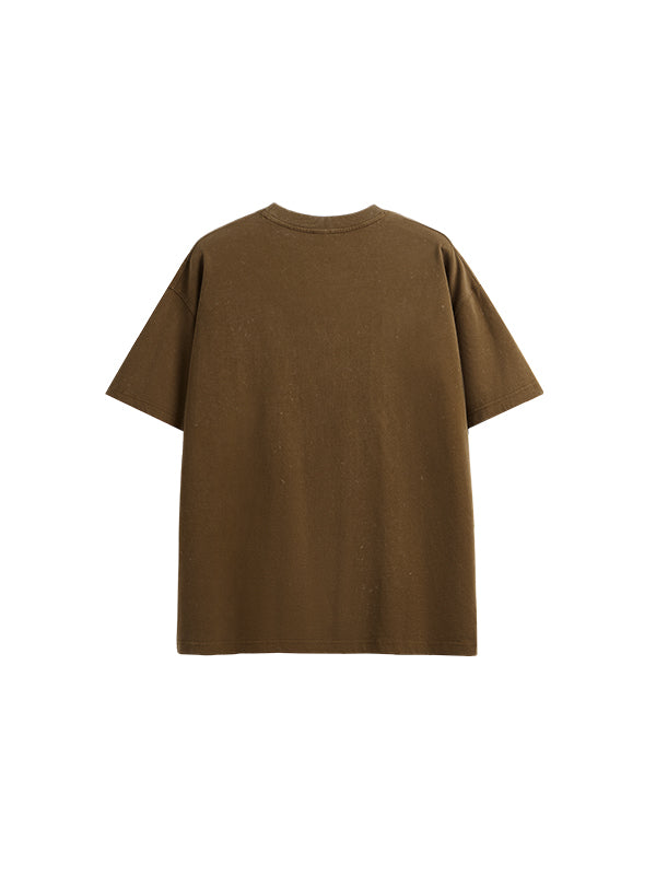 Drop Shoulder Oversized T-Shirt in Brown Color 2