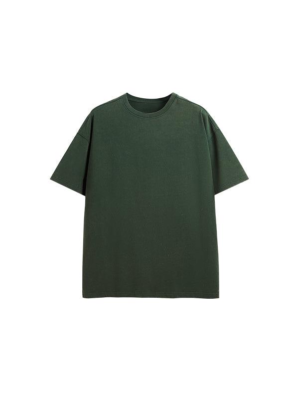 Drop Shoulder Oversized T-Shirt in Green Color