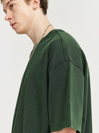 Drop Shoulder Oversized T-Shirt in Green Color 4
