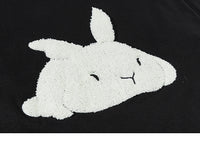 Embroidered Rabbit T-Shirt in Black Color 3