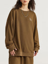 Embroidered "NEW"  Pique Long Sleeve T-Shirt & Shorts Set in Brown Color  8