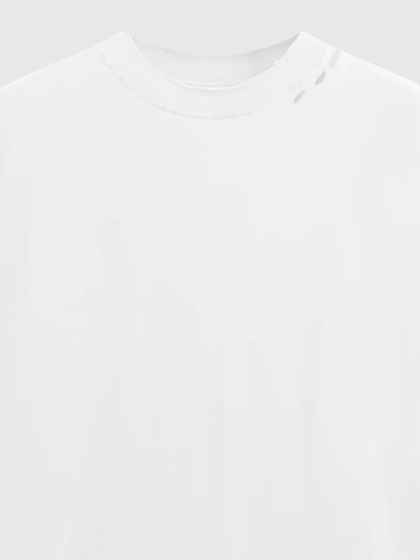 Embroidered "Respecting" Fray Mock Neck T-Shirt detail 2