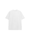 Embroidered "Respecting" Fray Mock Neck T-Shirt in White Color 2