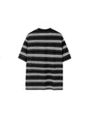Embroidered "Sunshine" Striped T-shirt in Black Color
