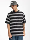 Embroidered "Sunshine" Striped T-shirt in Black Color  3