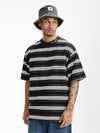 Embroidered "Sunshine" Striped T-shirt in Black Color 4