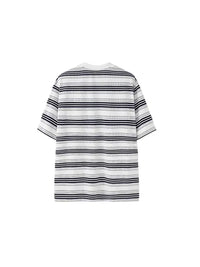 Embroidered "Sunshine" Striped T-shirt in White Color 2