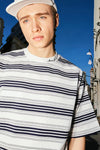 Embroidered "Sunshine" Striped T-shirt in White Color 3