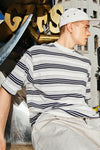 Embroidered "Sunshine" Striped T-shirt in White Color 4