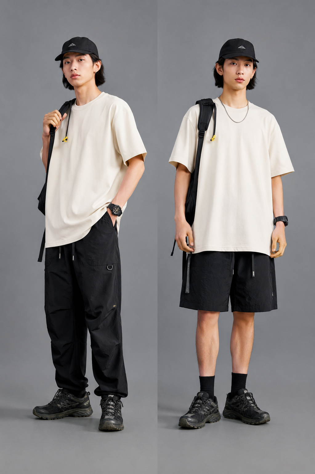  Essential Tech Relaxed-Fit T-Shirt in Beige Color 2