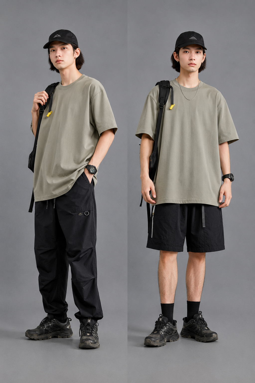Essential Tech Relaxed-Fit T-Shirt in Light Khaki Color 2