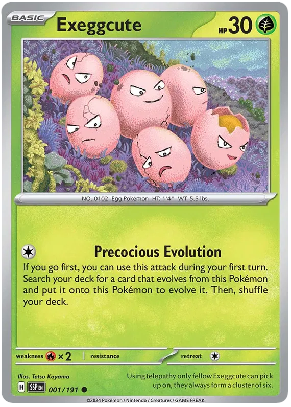 Pokemon Scarlet & Violet Surging Sparks Exeggcute Card