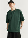 Faux Suede Drop Shoulder T-Shirt in Green Color 6