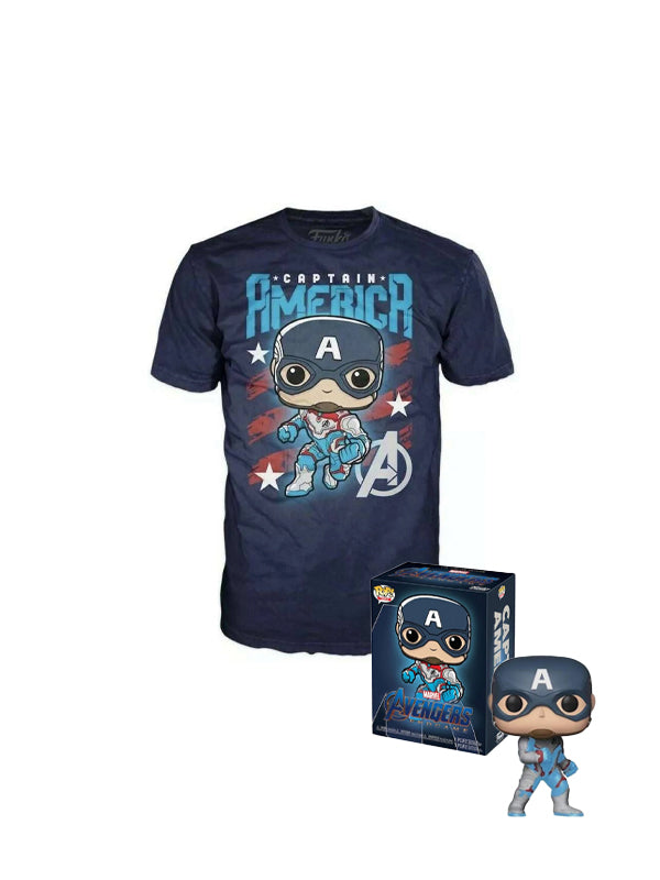 Funko Avengers 4: Endgame Captain America Glow-in-the-Dark Vinyl Figure & T-Shirt Box Set