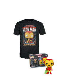 Funko Marvel Holiday Iron Man Glow-in-the-Dark Vinyl Figure & T-Shirt Box Set 