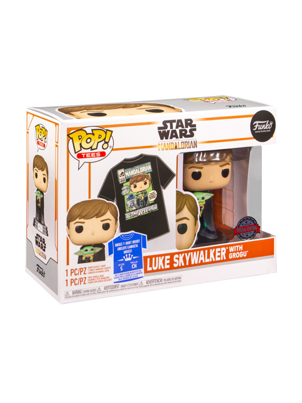 Funko Star Wars: The Mandalorian Luke Skywalker with Grogu Vinyl Figure & T-Shirt Box Set 4
