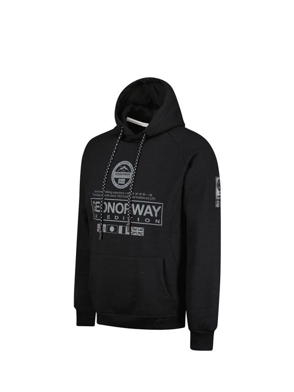 Geographical Norway Hoodie in Black Color 2