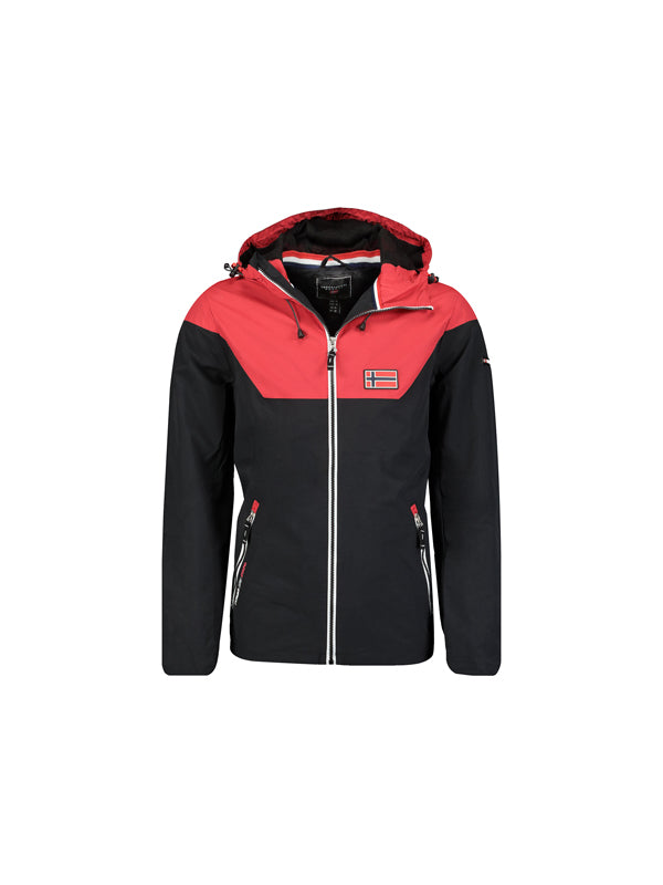 Geographical Norway Jacket in Red Black Color