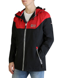 Geographical Norway Jacket in Red Black Color 4