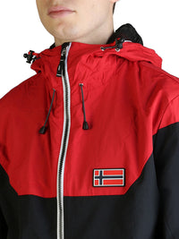 Geographical Norway Jacket in Red Black Color 6