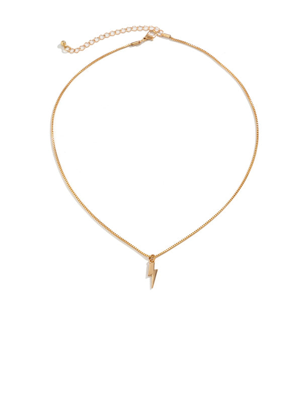 Gold Bolt Pendant Necklace