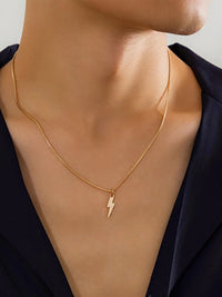 Gold Bolt Pendant Necklace 3