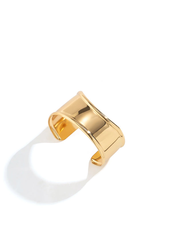 Gold Irregular Open Cuff Bracelet 3