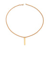 Gold Rectangle Pendant Necklace