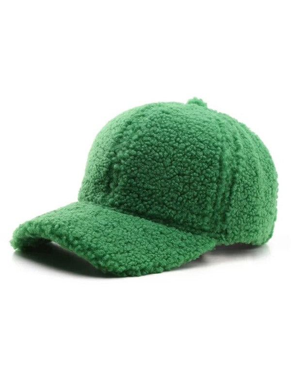 Green Artificial Wool Cap
