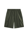 Green Crepe Fabric Style Cargo Shorts