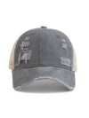 Grey Distressed Curved Brim Trucker Cap 2