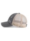 Grey Distressed Curved Brim Trucker Cap 3
