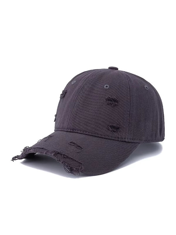 Grey Distressed Washed Baseball Cap