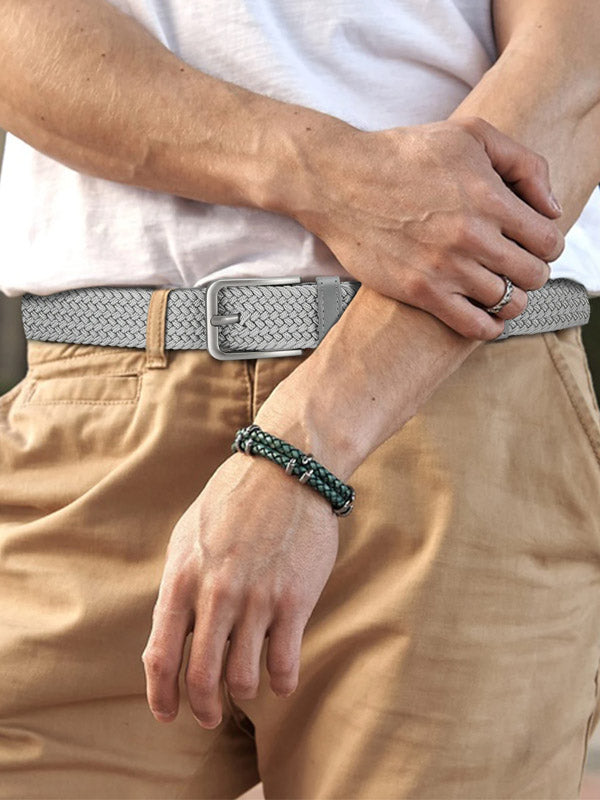 Grey Elastic Braided Belt 3