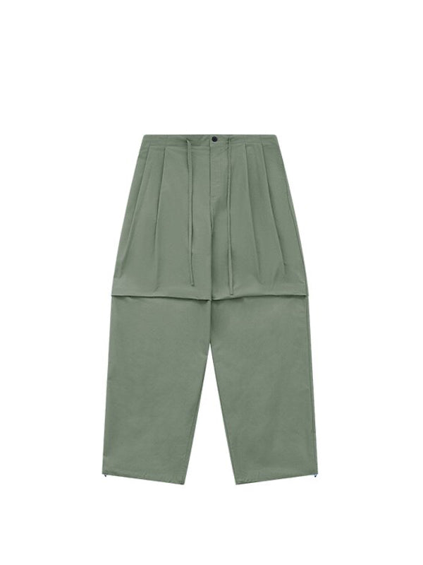 Grey Green Cargo Pants with Drawstring